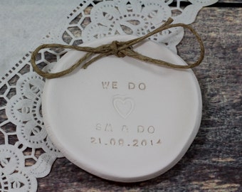 Ring bearer pillow alternative, Ring pillow alternative,  Wedding ring bearer We Do Ring dish Wedding ring plate