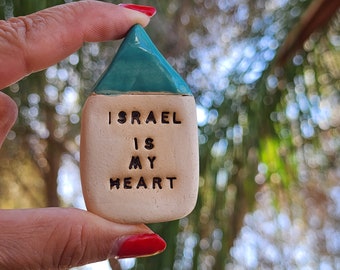 Stand with Israel Israel is my heart Miniature house Made in Israel Israel art Israel support