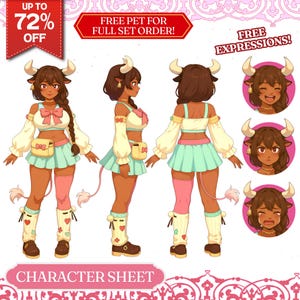Personageblad commissie, anime-referentieblad, Vtuber-model, aangepast referentieblad, Vroid, OC-referentieblad, cadeau personaliseren