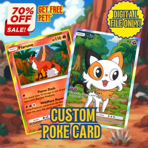 Haustier Porträt | TKG Karte | Geschenk für Kinder, Paar, Haustier, Vatertagsgeschenk | Anime Auftragsarbeit | Benutzerdefinierte Poke Karte | Personalisiertes Poke Portrait