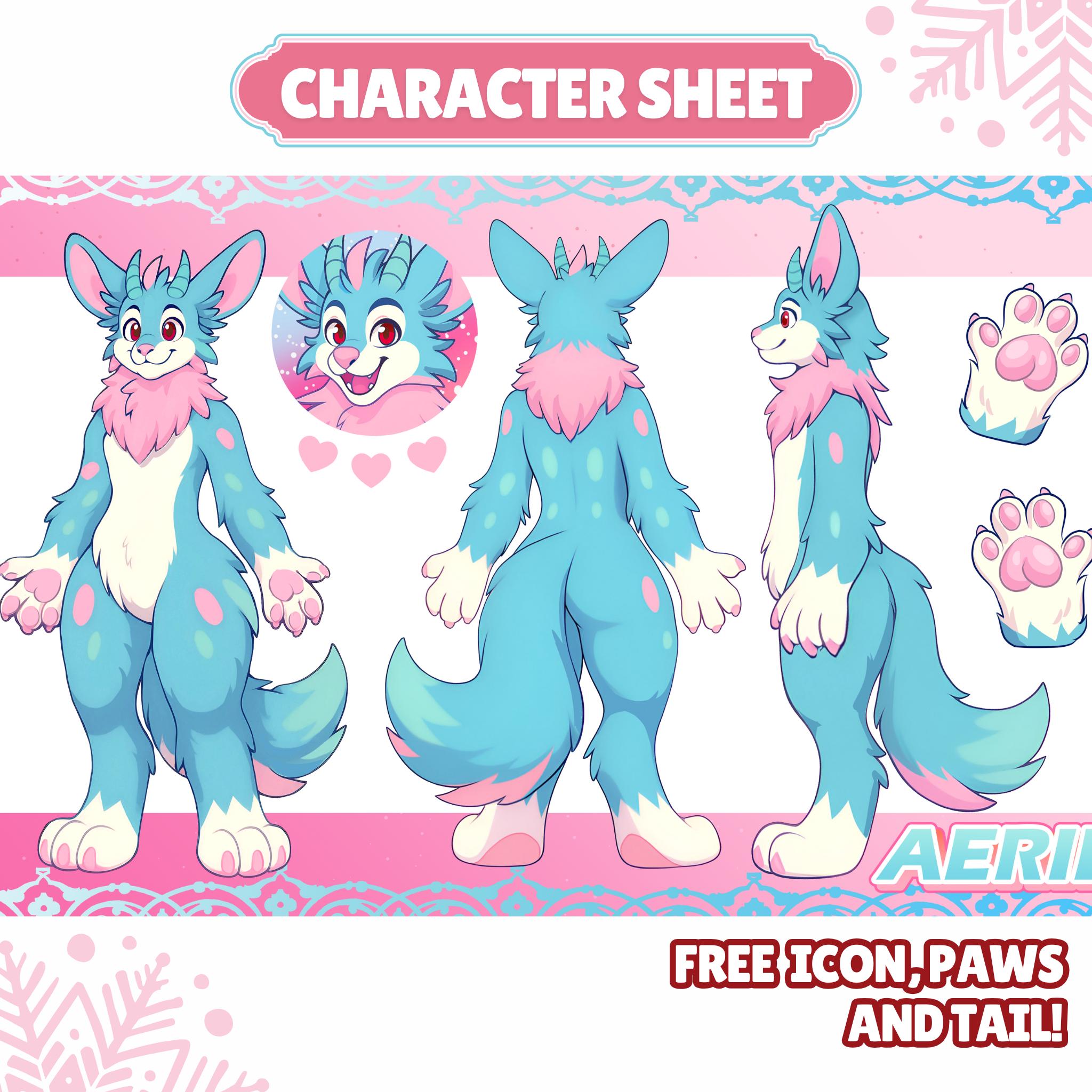Fursona reference Sheet, Furry Character Sheet, Furry Art, Furry Reference Sheet, Fursona Commission, Anthro Reference sheet, Fursona Design