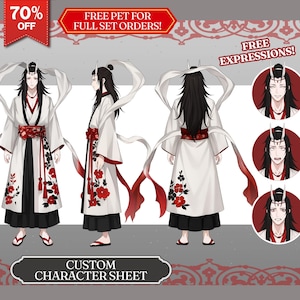 Reference Sheet, Anime Reference Sheet, Character Sheet Commission, Custom Character Sheet, Vroid, Costomize, Vtuber Model, Birthday gift
