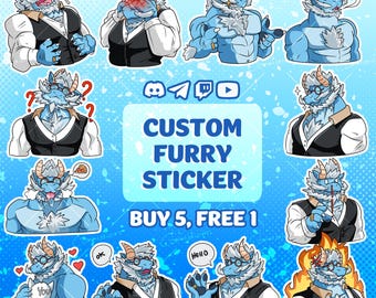 Furry telegram sticker, Furry Art Commission, Animate Furry Emotes, Furry PFP, Furry Icon