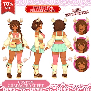 Character Sheet Commission, Custom Reference Sheet, Anime Reference Sheet, Vtuber Model, Vroid, OC Reference Sheet, Anthro Character, Hybrid