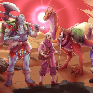 DND Party: Custom DND Character, Personalized Dungeons and Dragons Group Portrait, Fantasy Character, RPG, Dnd Couple, Dnd gift, dnd