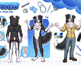 Custom Fursona Ref Sheet, Anthro, Fursuit Design, Furry Art Commission, Furry Adopt, OC, full side