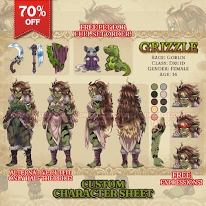 Referentieblad: aangepast tekenblad voor niet storen, overklokontwerp, VTuber-modelillustratie