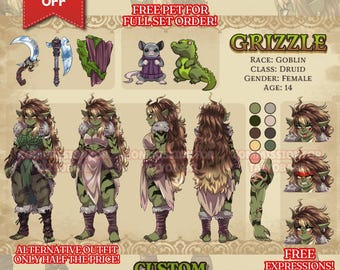 Custom Reference Sheet, DND Character Sheet, OC design, VTuber Model Illustration, Anime art