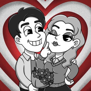 Portrait de couple | Cadeau personnalisé | Portrait de famille | | Personnage rétro personnalisé | Portrait d'animal de compagnie | Caricature de tuyau en caoutchouc | Personnage rétro des années 30