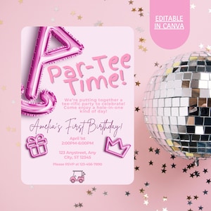 Cartão de aniversário exclusivo para meninas com golfe - Acerte um buraco em um com estilo