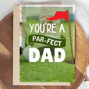 Jij bent de PAR-fecte vader | Vaderdaggolfkaart | Afdrukbare pdf van 5 x 7 inch | Direct downloaden | Blanco binnenkant