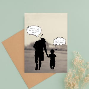 Carte drôle de fête des pères de golf | Humour de golf imprimable | Téléchargement instantané au format PDF de 5 x 7 po. | Blanc à l&#39;intérieur