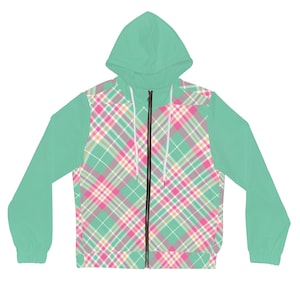 Colorful Plaid Women Full Zip Hoodie