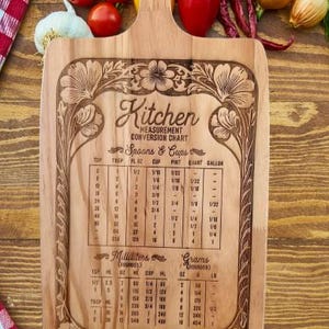 Custom Laser Engraved Cutting Board – Bamboo & Hardwood | Kitchen Décor, Measurement Charts, Recipes, Rules and More | Gift Ready!