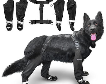 KUMA Series Dog Boots Waterproof Full Leg Boots for Small and Large Dogs Reflective Non Slip Heavy Duty Paw Protection