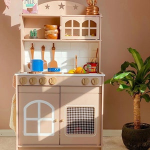 Handcrafted  Wooden Play kitchen - Pretend play kitchen - Kitchen for Kids - Toddler play kitchen - Kids room furniture - Montessori kitchen
