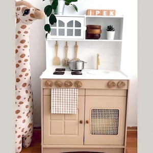 Handcrafted  Wooden Play kitchen - Pretend play kitchen - Kitchen for Kids - Toddler play kitchen - Kids room furniture - Toy kitchen