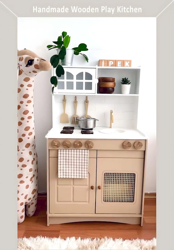 Handcrafted Wooden Play Kitchen Pretend Play Kitchen Kitchen