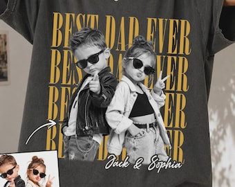 Custom Dad Vintage Photo Png, Personalized Fathers Day Png With Kids Photo, Funny Dad Png, Best Dad Ever Png, New Dad Gift