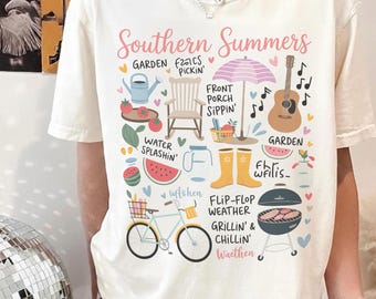 Southern Summers Png, Southern Png, Summer Png, Sweet Tea, Grilling, Southern T-Shirt Design, Concert, Fishing, Watermelon