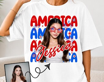 Personalized Photo And Name 4th Of July Png, Celebration Tee Png, USA Patriotic Family Gift, Custom Name, Independence Day, Freedom