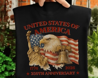 America 250th Anniversary Eagle Wings PNG, USA 250 Years Rhinestone Tee, 1776–2026 America 250 Celebration Design, Patriotic Gift