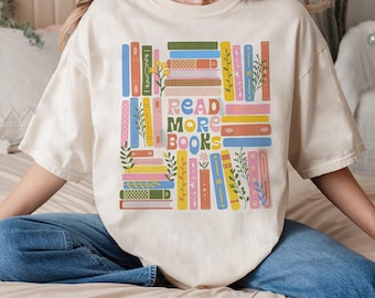 Read More Books PNG, Cute Bookish Design, Book Lover Gift, Reading Teacher Png, Teacher Tees, Bookish Tee, Reading Lover Book Png
