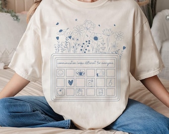 AAC Png, Speech Therapy Png, Floral Augmentative & Alternative Communication, Special Ed Teacher Design, SLP Graphic Tee, Retro SLP Tee