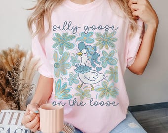 Silly Mama Goose Png, New Mom Gift, Flower Goose Png, Boho Flower, Mama day Png