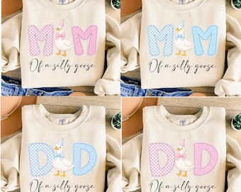 Silly Goose 1st Birthday Matching Family Png, Mama Goose Png, Dada Goose Tee, One Silly Goose Party Outfit, Gift for Mom and Dad