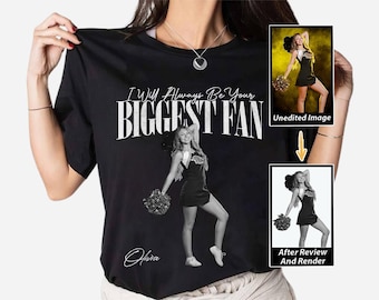 Personalized Cheer Mom Shirt, Custom Photo Cheer Mama Tee, Game Day Cheerleading Bootleg Shirt, Custom Sports Mom Shirt, Support Team Shirt