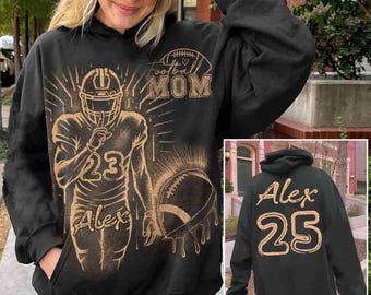 Personalized Bleach Style Football Shirt For Football Mom,  Custom Football Shirt, Personalized Player Shirt, Football Mom, High School