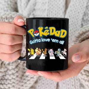 Personalized Poke-Dad Coffee Mug, Men’s Poke-Dad Cup, Gift for Grandpa, Best Dad Ever, PokeDad White Mug, Funny Dad Mug, Father Day Gift