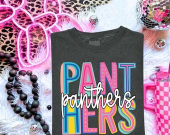 Panthers Custom School Mascot, Panthers Shirt, Team Mascot Shirt, Panthers Team Shirt, Game Day Shirt, Panthers Fan Shirt, Panthers Spirit
