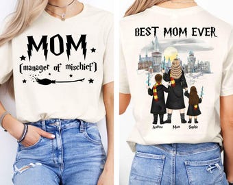 Camiseta personalizada para mamá, camiseta mágica para mamá, camiseta de mamá jefa de travesuras, camiseta de mamá maga, camiseta de mamá alfarera, regalo fantástico para mamá
