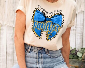 It's a Great Day to Be a Panther T-Shirt, Panther Mascot Spirit Wear, School Pride Tee, Teacher Shirt, Team Spirit Tee, School Shirt