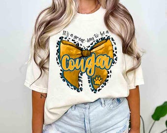 It's a Great Day to Be a Cougars T-Shirt, Cougars Mascot Spirit Wear, School Pride Tee, Teacher Shirt, Team Spirit Tee, School Shirt