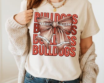 Mascota escolar personalizada de los Bulldogs, camiseta de los Bulldogs, camiseta de la mascota del equipo, camiseta del equipo de los Bulldogs, camiseta del día del juego, camiseta de fan de los Bulldogs, espíritu de los Bulldogs