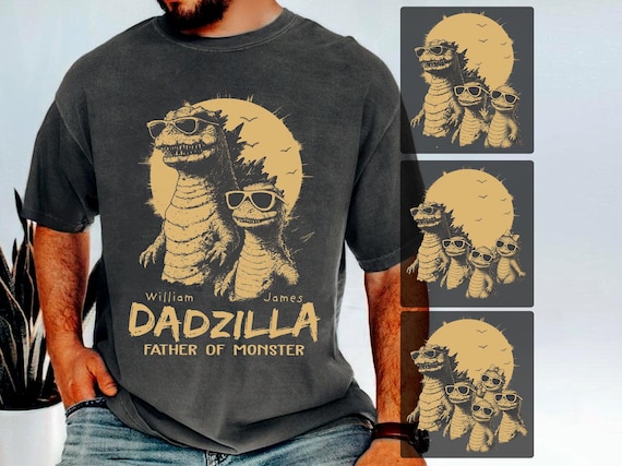 Personalize Dadzilla T-shirt, Best Papa Ever Shirt, Funny Fathers Day Gift, Grandpa Papa Zilla Shirt, Dad Monster Shirt, Custom Daddy Shirt