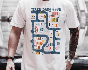 Camiseta del Club de Papás Cansados, Camiseta de Carreras para Papá, Regalo del Día del Padre, Camiseta de Carreras para Papá, Camiseta de Carretera para Papá, Camiseta de Pista de Carreras de Autos, Camiseta de Tapete de Juego
