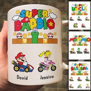 Taza personalizada de Super Daddio, taza del Día del Padre, regalo para papá gamer, regalo divertido personalizado para papá, taza personalizada para papá, taza personalizada para papá