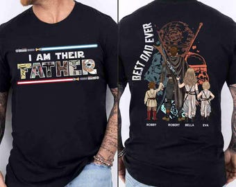 Best Dad Ever I Am Their Father Personalized Shirt Gift For Dad, Custom Father&#39;s Day Gift 2025, Dad Shirt, Star Wars Shirt, Dadalorian Shirt