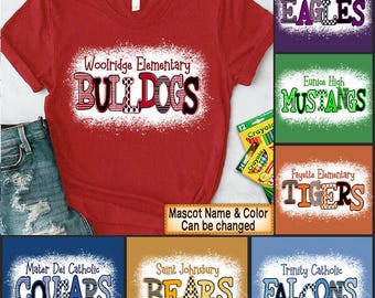 Personalized Shirt Mascot School, Custom School&#39;s Name Teacher Life, School Spirit T-shirt, Favorite Sports Team Shirt, Team Mascot T-shirt