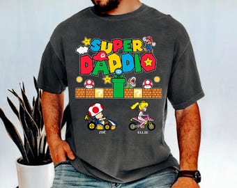 Aangepast Super Daddio-shirt, shirt grappig vader, Vaderdagshirt, shirt Super Daddio, gamershirt, vaderdagcadeau voor papa, shirt nieuwe vader