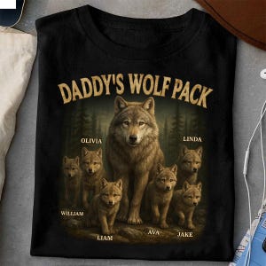 パパのウルフパックTシャツ、父の日のお父さんへのプレゼント、おじいちゃんシャツ、最高のお父さんシャツ、父の日シャツ、最高のお父さんシャツ、お父さんへのプレゼント