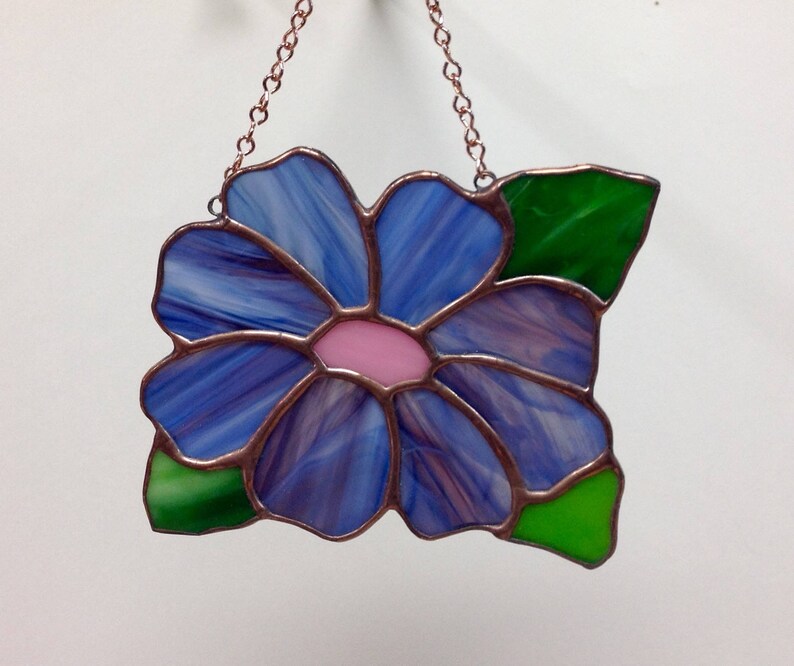 Daisy Suncatcher-Purple Stained GlassFlower-Garden Flower
