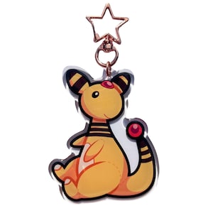 Llavero de Pokémon Ampharos / Charm acrílico con estrella dorada