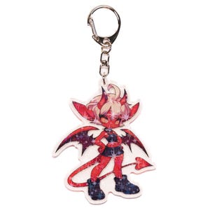 SUCCUBUS DEMON GIRL Imp Charm Holographic Acrylic Keychain Large 3 inch | Custom Fandom Anime Chibi Merch | Original Character