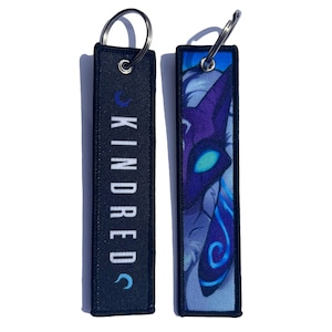 Kindred League of Legends Jet Tag: Embroidered Keychain, Wolf & Lamb Cosplay