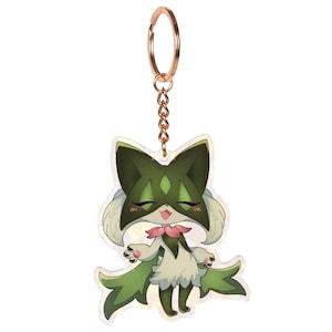 MEOWSCARADA CHARM Holographic Acrylic Keychain Large 3 inch | Gen 9 Starters | Furry Fandom Merch